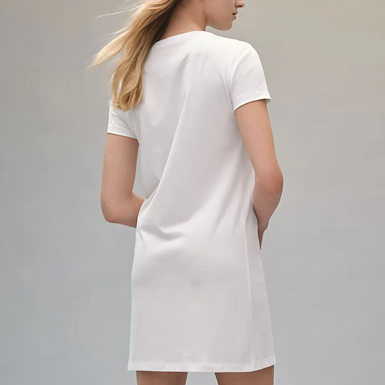HERMES Short Sleeved Dresses Women's White-2