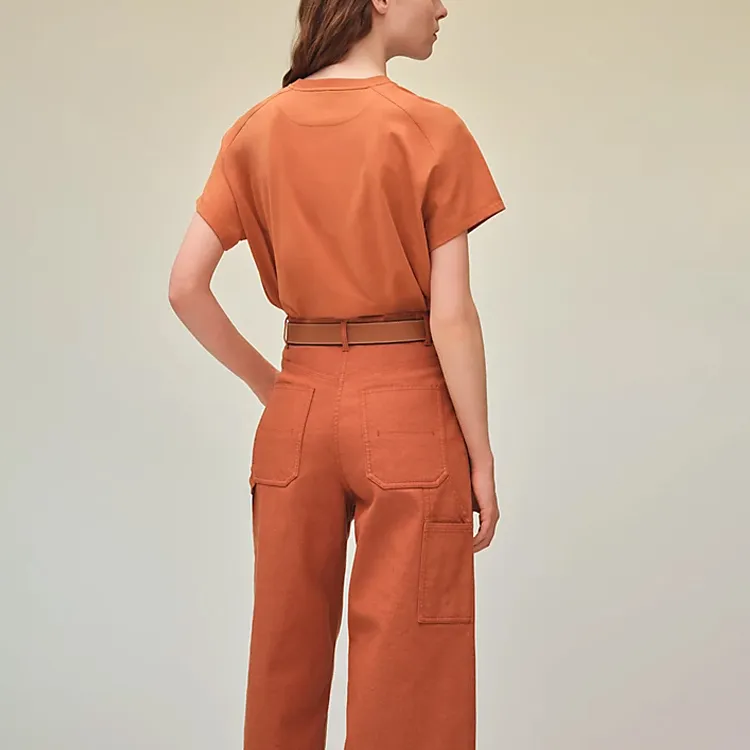 HERMES SS22 Raglan Sleeve T Shirt Women's Orange-2