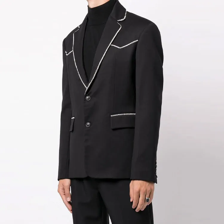 AMIRI Crystal Trim Single Breast Jacket-3