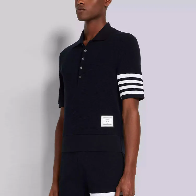 THOM BROWNE Polo Shirts Men Marine Blue-2