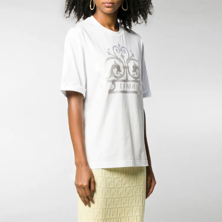 FENDI T Shirts Women's White-3