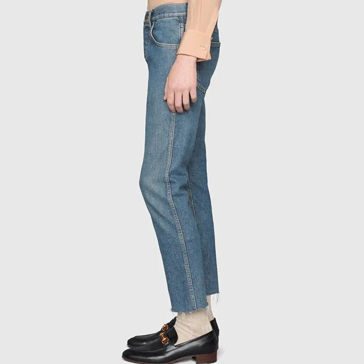 GUCCI Logo patch Straight leg Jeans-3