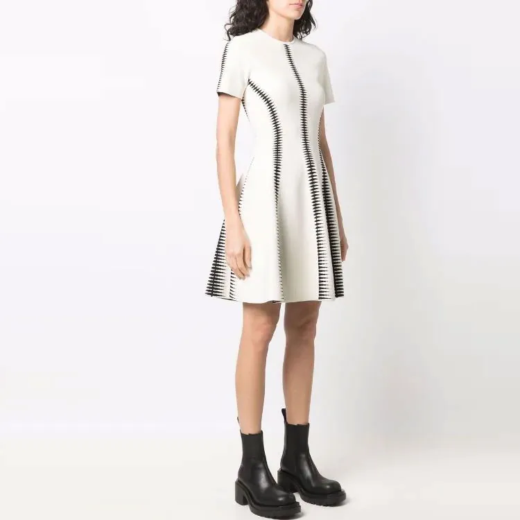 Alexander McQueen Short Sleeved Dresses Women's White-3