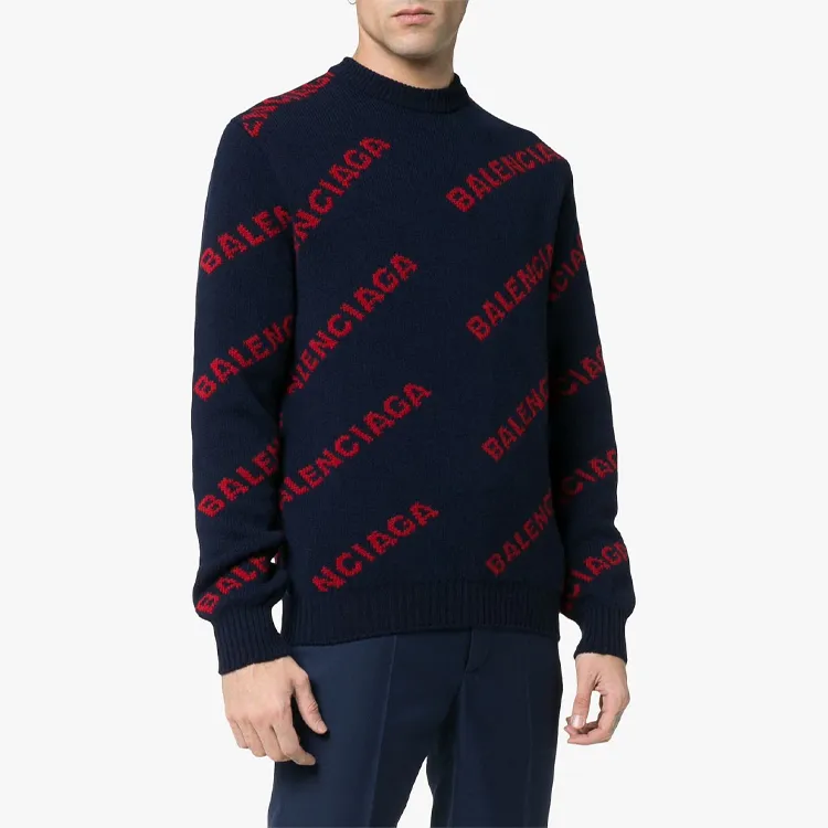 Balenciaga Sweaters Men Dark Blue-1