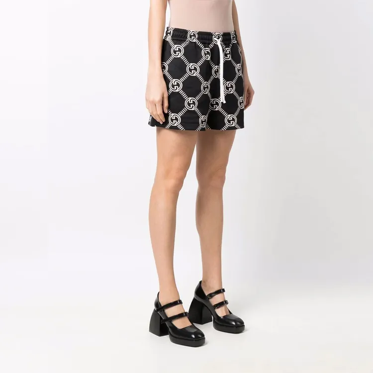 GUCCI Motif print Drawstring waist Shorts-1