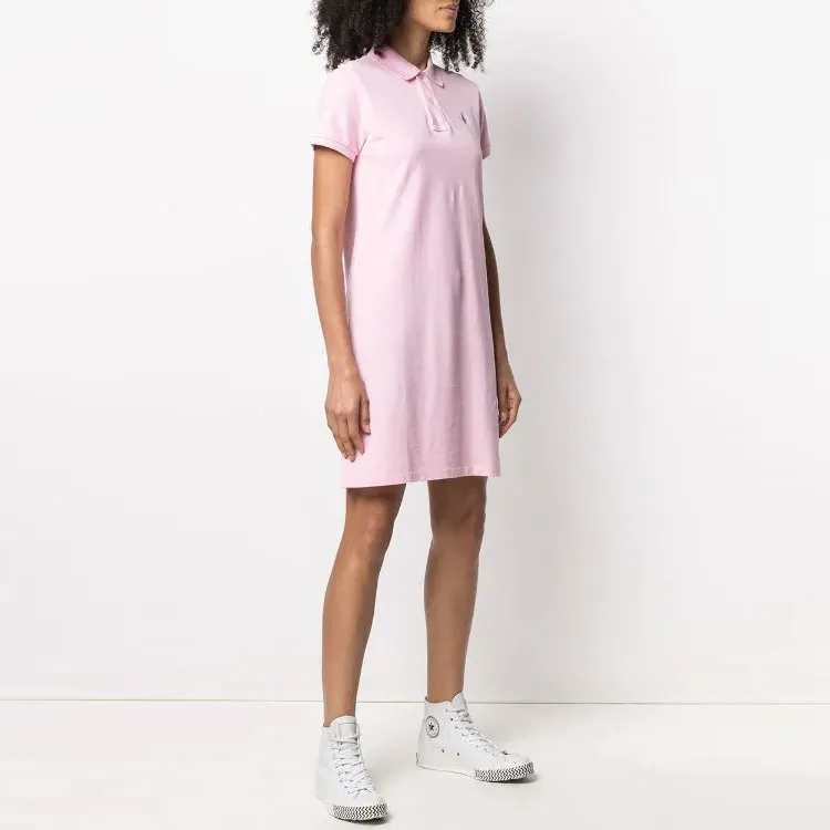 Polo Ralph Lauren Basic Mesh Polo Short Sleeve Casual Dress Pink-3