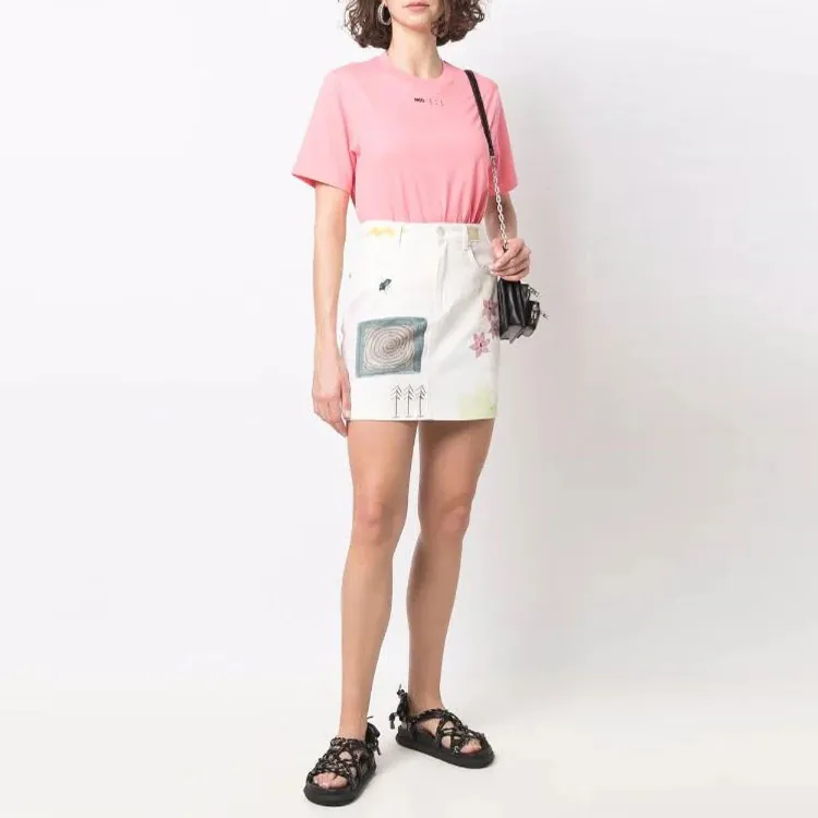 Mcq Floral print Denim Mini Skirt-1