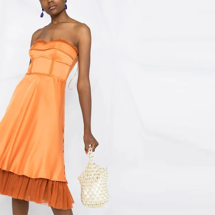 MOSCHINO Sleeveless Dresses Women's Orange-2