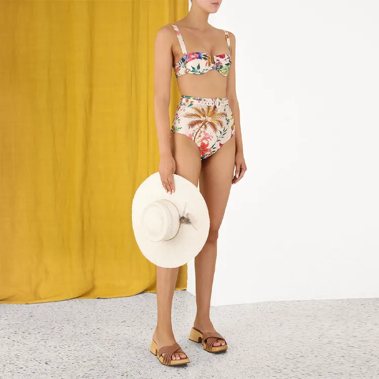 Zimmermann Tropicana Balconette Floral Print Bikini Top-4