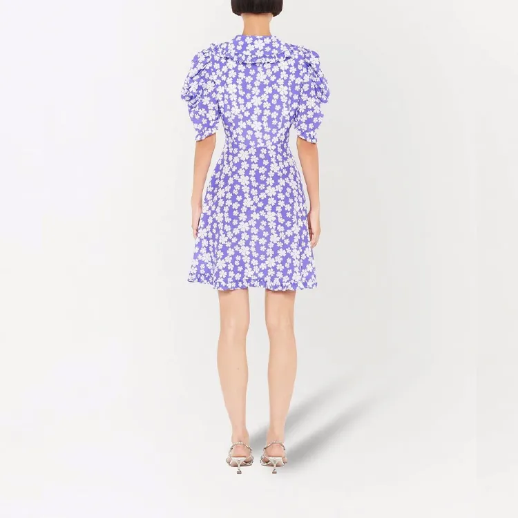 MIU MIU SS22 Short Sleeved Dress Women's Purple-2