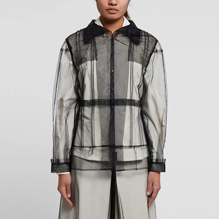 Maison Margiela Lace Detailed Mesh Shirt-3