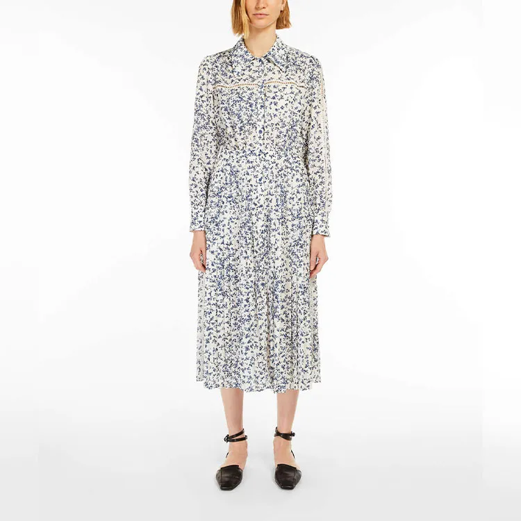 MaxMara Studio Long Sleeved Dress Women's White-1