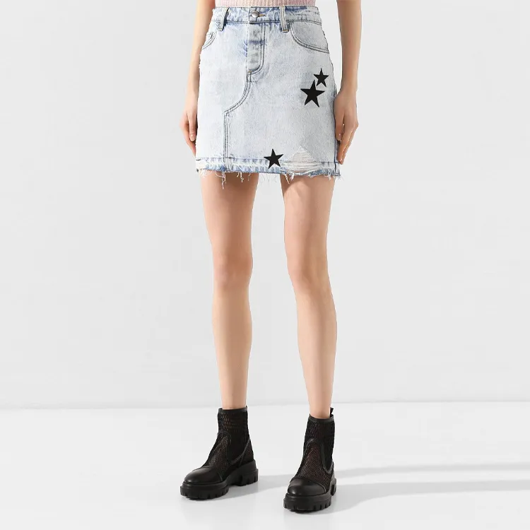 AMIRI Star Denim Skirt 'Blue'-2
