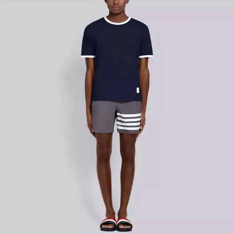 THOM BROWNE Side Slit Relaxed Short Sleeve Tee-3