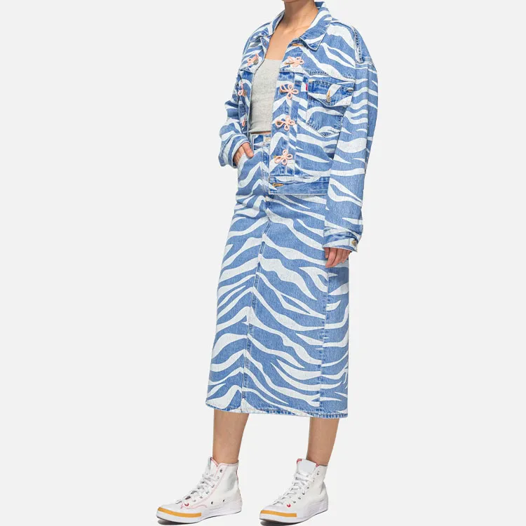 CLOT X Levi's 70s High Midi Skirt 'Blue'-2