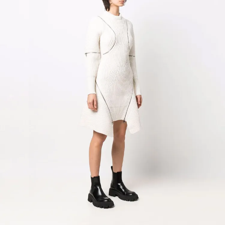 Alexander McQueen Long-Sleeved Dresses Women's White-2
