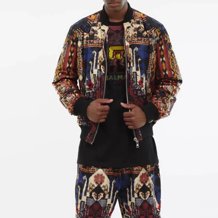 BALMAIN Reversible Graphic print Bomber Jacket-5