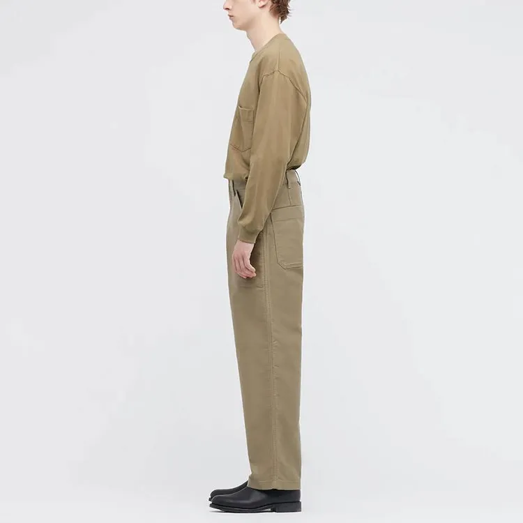 UNIQLO Straight Casual Pants Men's Khaki-3