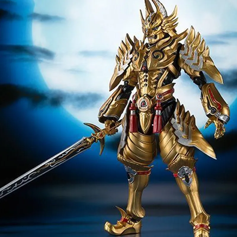 BANDAI Limited Edition SHF Garo: Red Moon Of The Netherworld Gold Knight Garo Thunder Roar Ver. Action Figures-3