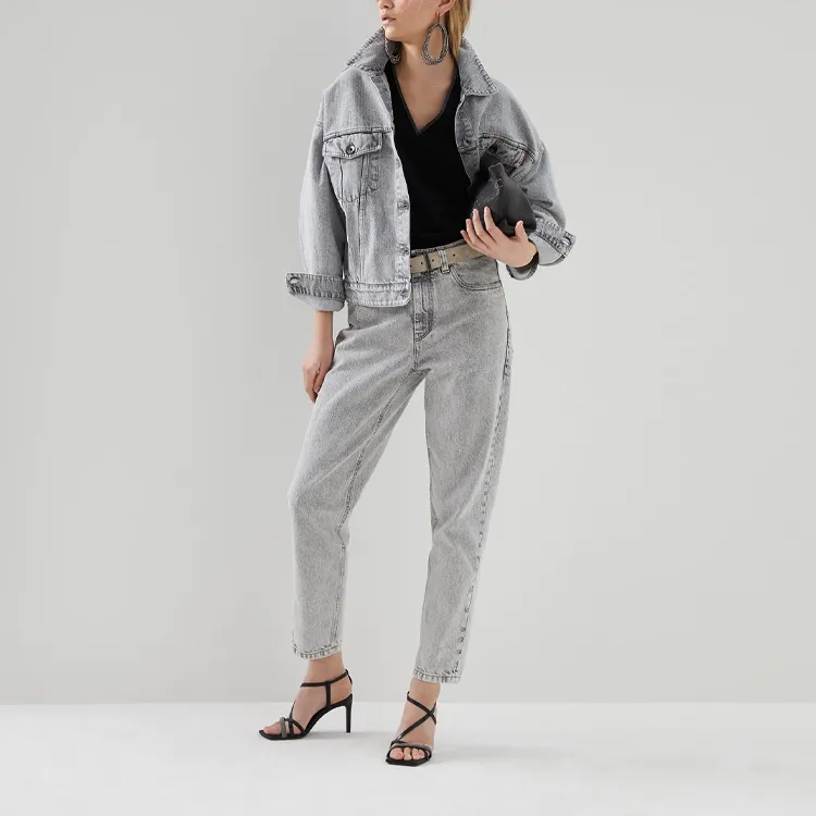 Brunello Cucinelli Embellished V Neck T Shirt-2