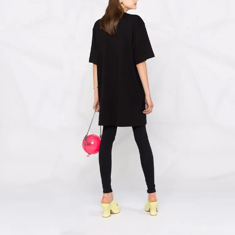 MSGM Logo Printed Crewneck T Shirt Dress-2