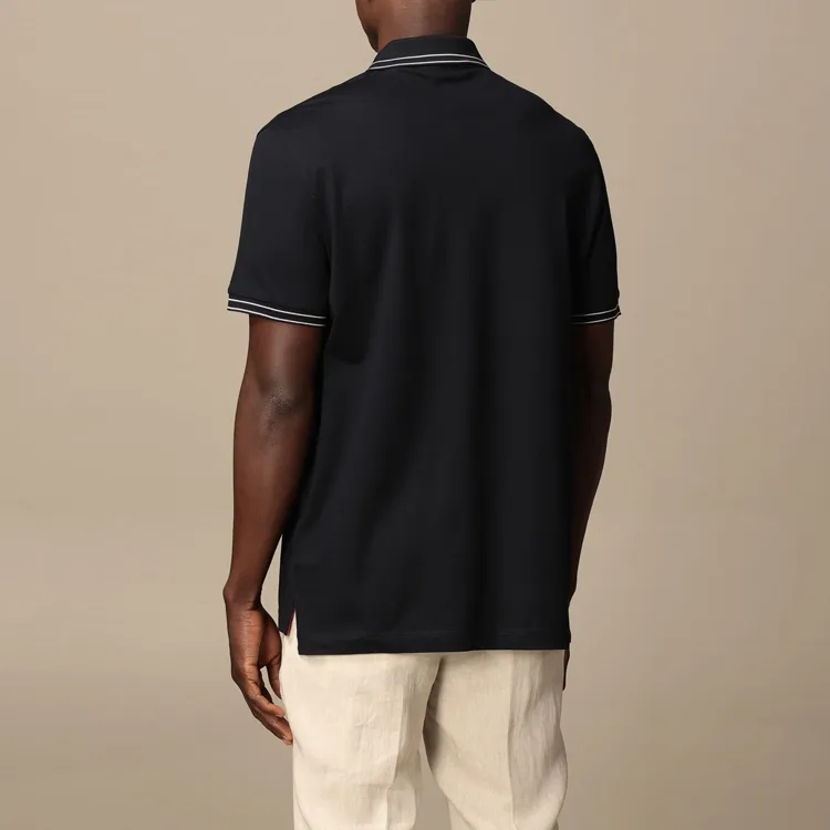 Ferragamo Polo Shirts Men Dark Marine Blue-2
