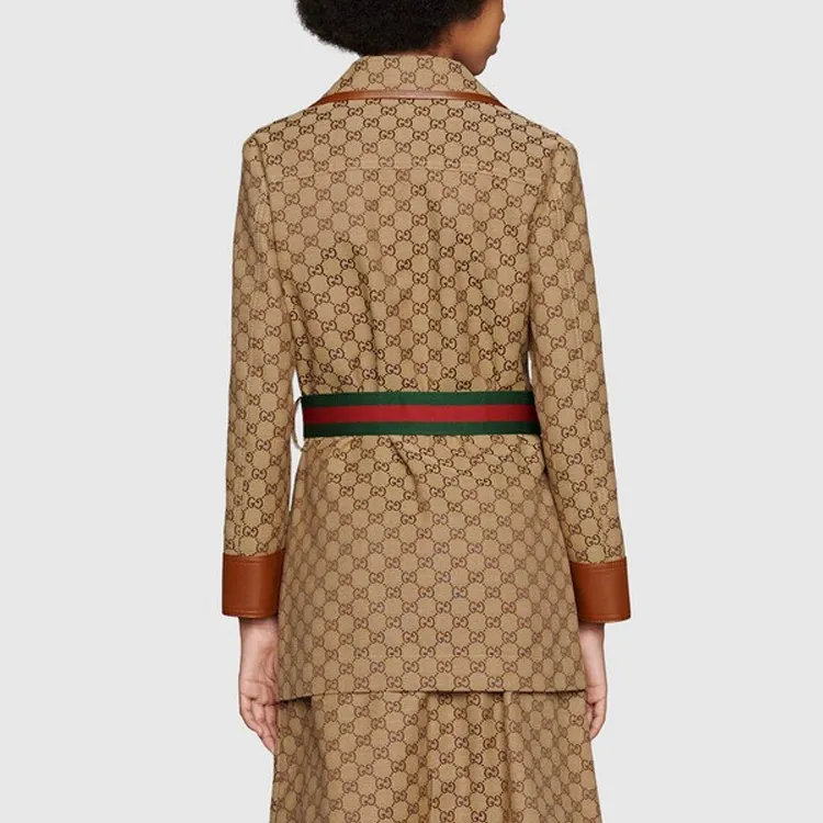 GUCCI Gg Supreme Belted Jacket-4