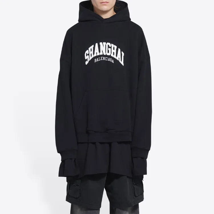 Balenciaga City Collection SS22 Sweatshirt Loose Fit Style Men's Black-2