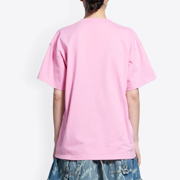 Balenciaga Logo T Shirt Pink-4