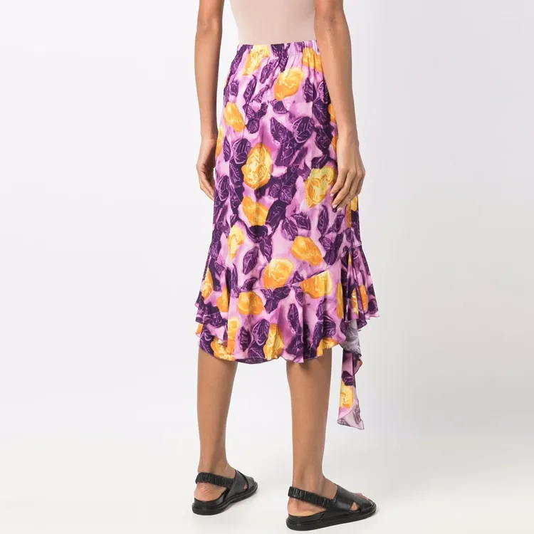 MARNI Floral Printed Asymmetric Midi Skirt-2