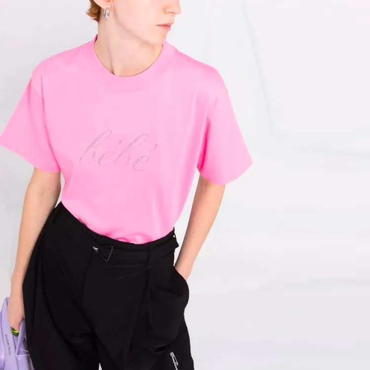 Balenciaga Logo T Shirt 'Pink'-4