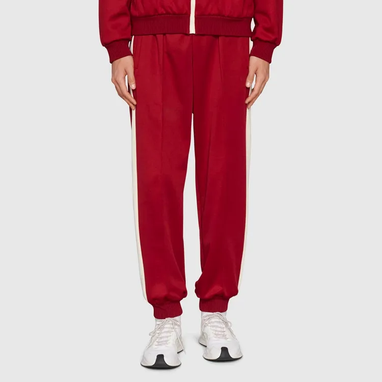 GUCCI Knitted Sports Pants Men's Red-3