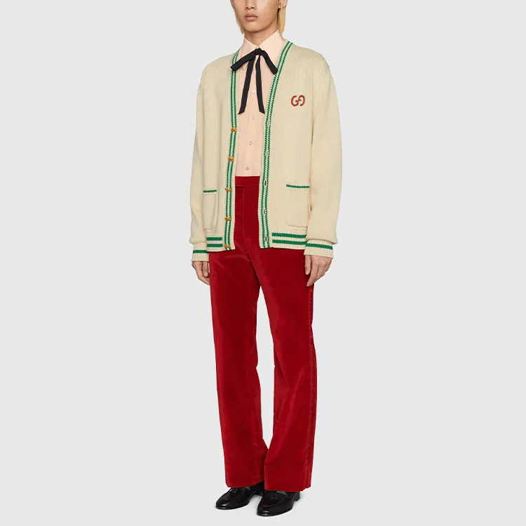GUCCI SS22 Loose Fit Knitwear Men's Beige-2