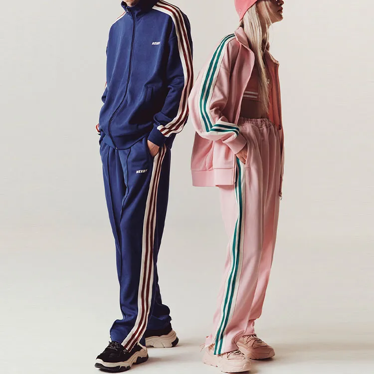 NERDY Knitted Sports Pants Unisex Pink-2