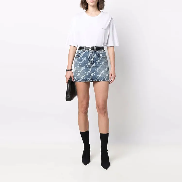 Balenciaga Allover Logo Low waist Miniskirt-2