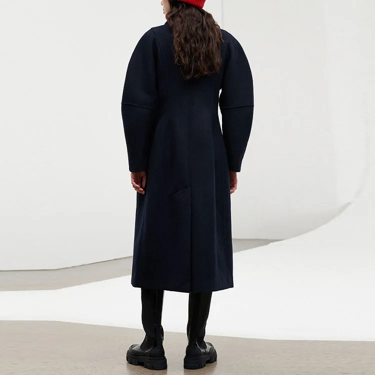 GANNI Coats Women's Navy Blue-2