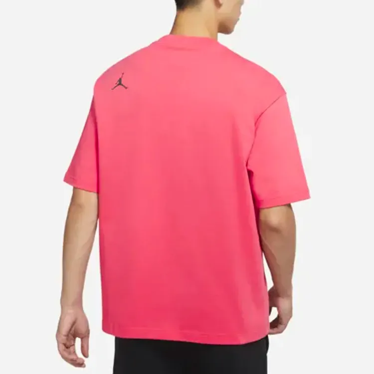 Jordan Drop Shoulder Sleeve T Shirt Men's Light Melted Red-3
