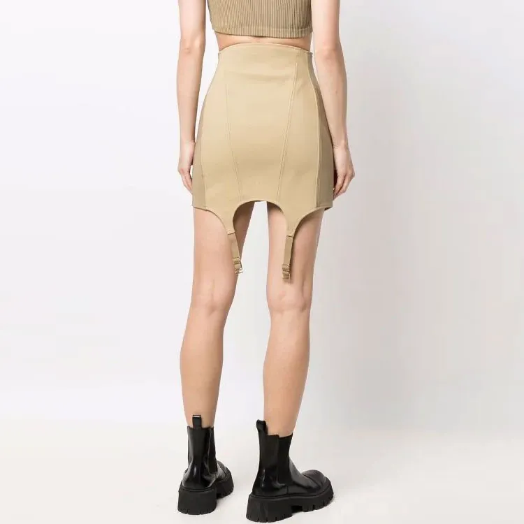DION LEE Casual Short Skirts Women's Khaki-3