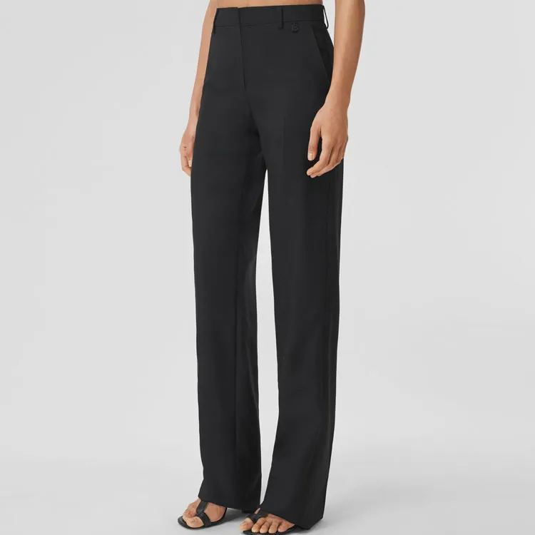 Burberry Wool Tailored Trousers Black-3