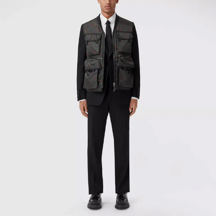 Burberry Satin Lapel Wool Tailored Jacket-1