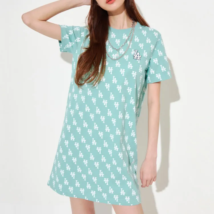 MLB Short Sleeved Dresses Women's Light Mint-4