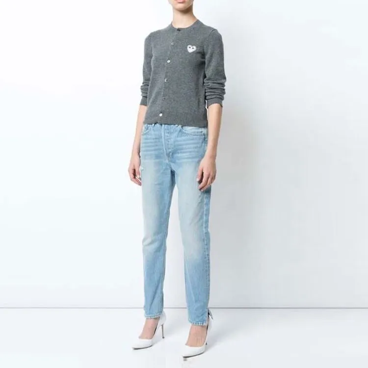 CDG Play Sweaters Women's Gray-2