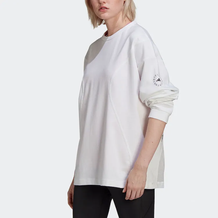 Adidas Clothing Drop Shoulder Sleeve T Shirt Women's White-3