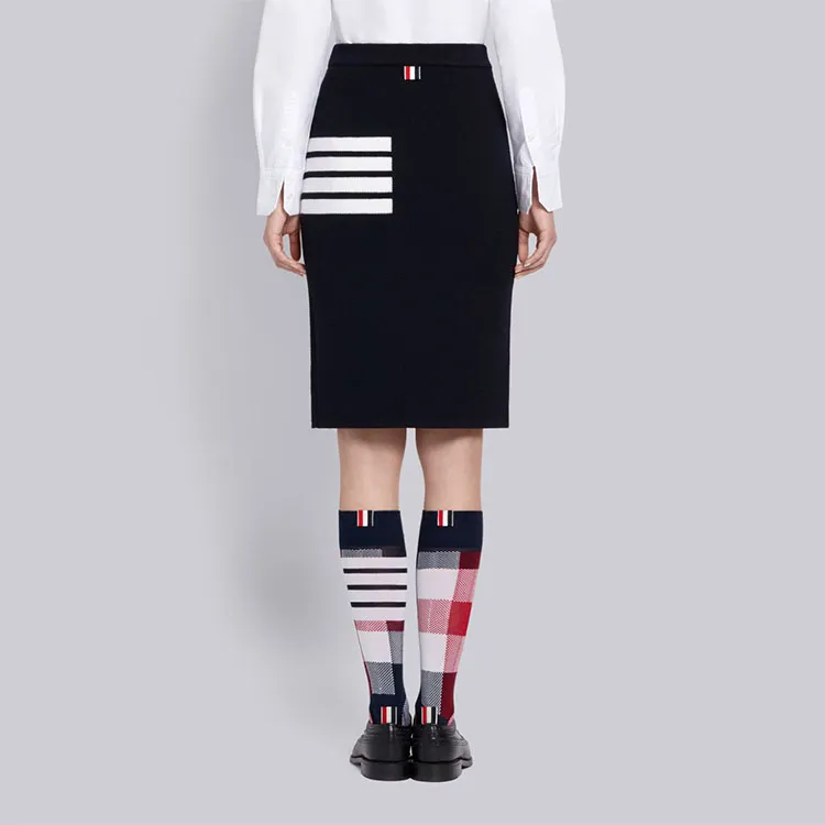 THOM BROWNE 4 Bar Fitted Skirt-4