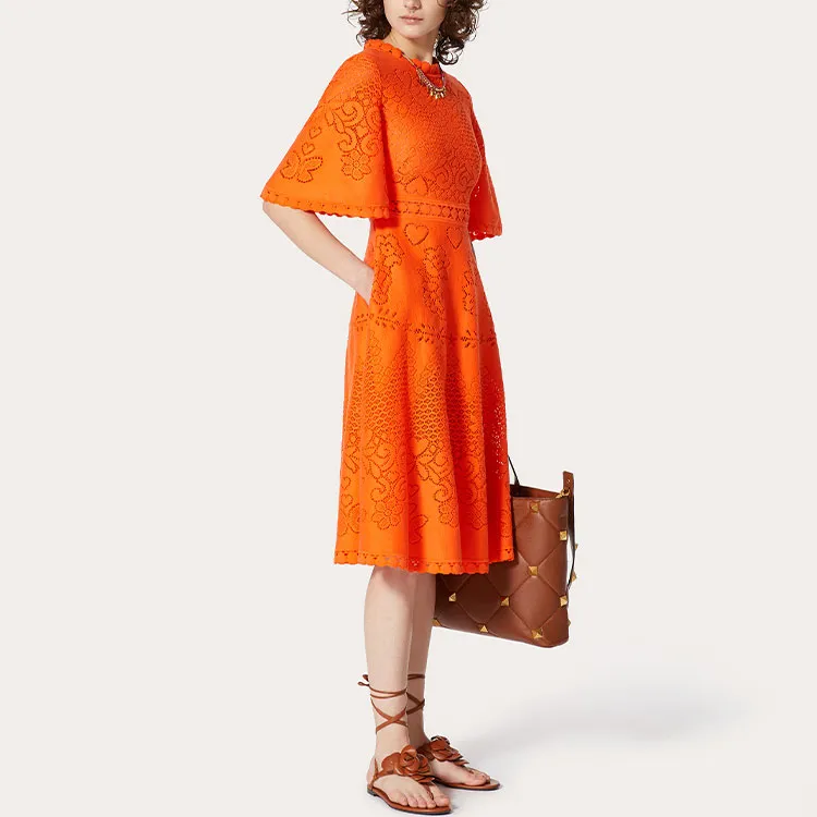 Valentino Short-Sleeved Dresses Women's Orange-3