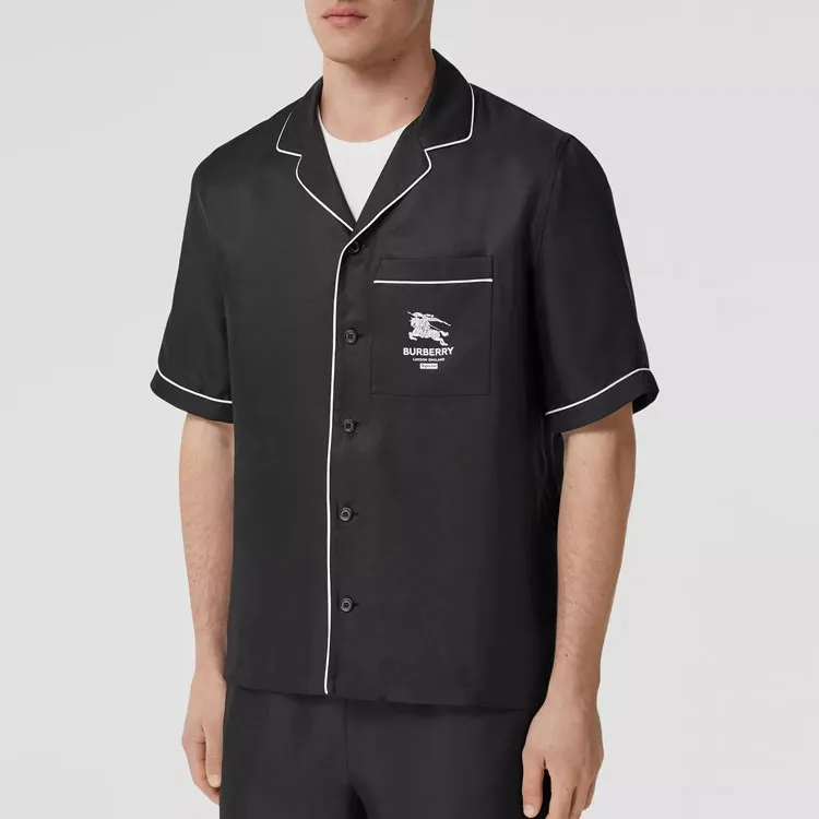 Supreme Burberry Icon Silk Pajama Shirt-3