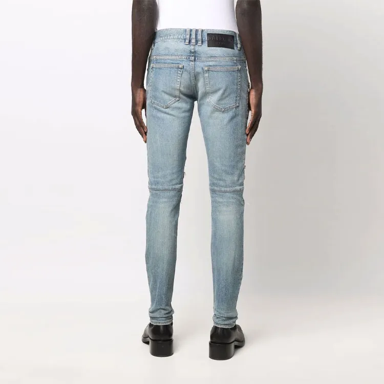 BALMAIN Ribbed Patch Slim Jeans-2
