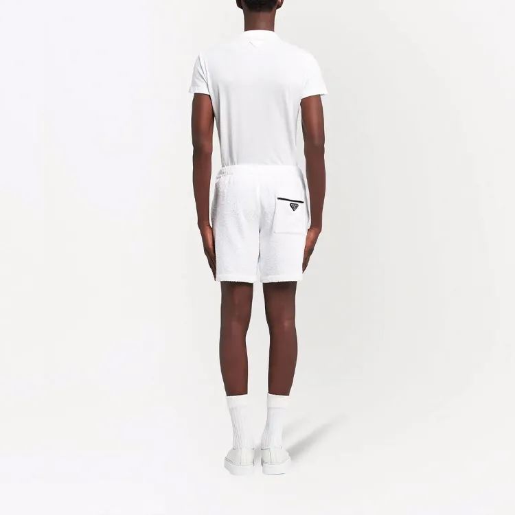 PRADA Triangle-logo Terrycloth Shorts-2