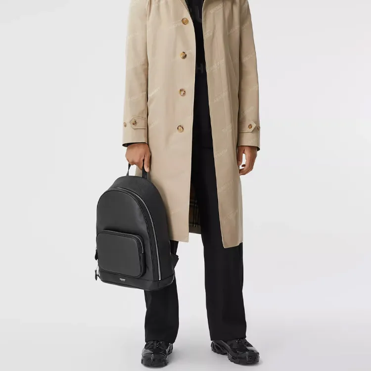 Burberry Grainy Leather Backpack Black-7