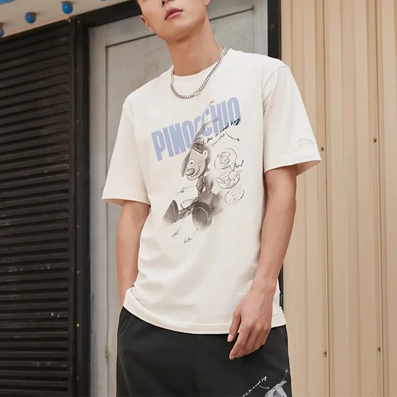LiNing x Disney T Shirt Men's White Sand Gray-2